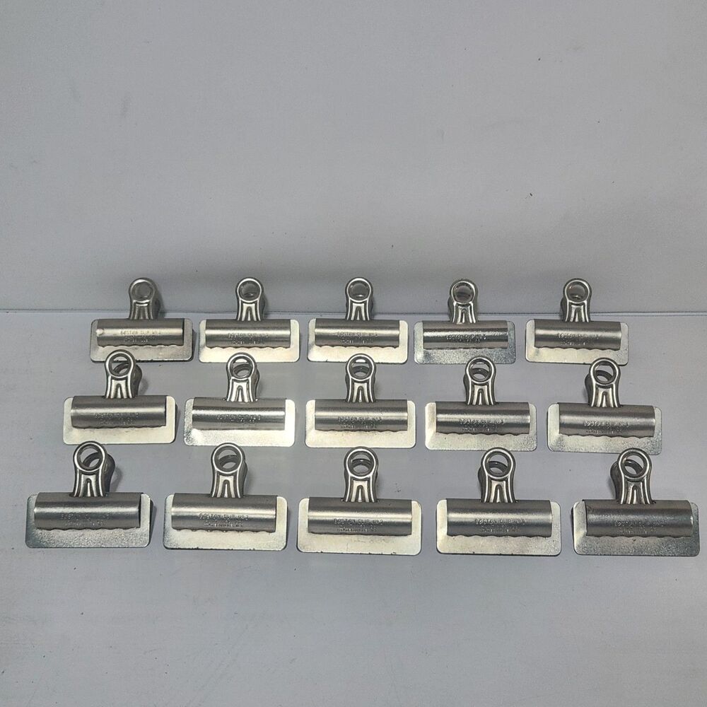 [Lot of 15] Vintage Metal Boston Paper Clip No.3 Hunt MFG Co, Statesville NC